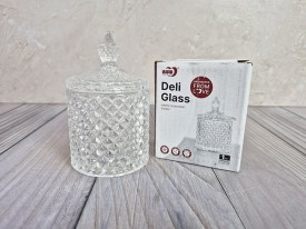 Caramelera bombonera vidrio alta labrada